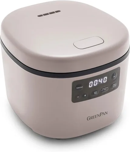 GreenPan Olla arrocera avanzada, 4 tazas sin cocinar/8 tazas cocidas, olla antiadherente extraíble de cerámica sin PFAS, arroz blanco y marrón,