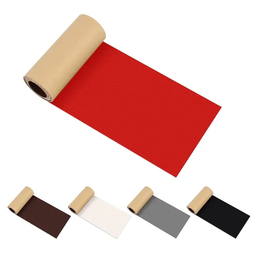 Miniatura 8 de DOCAS Cinta de reparación de cuero autoadhesiva de 4 x 63 pulgadas, cinta de reparación de cuero cortable para muebles, kit de reparación de vinilo