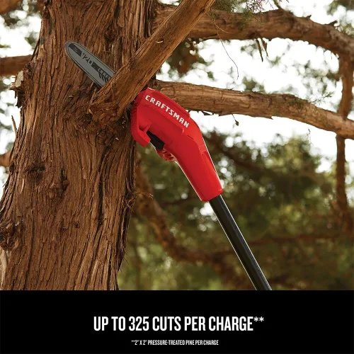 Miniatura 4 de CRAFTSMAN V20 Sierra de poste inalámbrica, 14 pies, batería y cargador incluidos, sierras de poste para podar árboles, hasta 325 cortes por carga