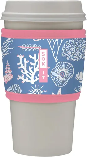 Miniatura 83 de Sok It HotSok Coffee & Tea - Funda de neopreno con aislamiento reutilizable (floral abstracto)