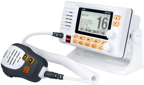 Miniatura 3 de Uniden Radio VHF marina UM725G, todos los Estados Unidos, Canadá y canales marinos internacionales, potencia de transmisión de 1 vatio/25 vatios