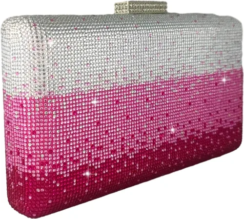 Miniatura 5 de Boutique De FGG Elegantes bolsos de noche de cristal para mujer, caja de fiesta formal, embrague, boda, diamantes de imitación, bolso de novia