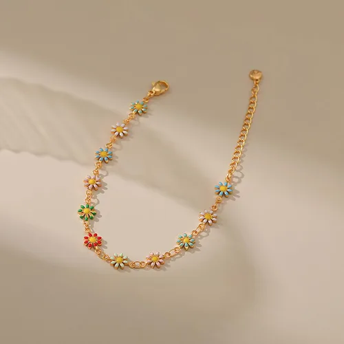 Miniatura 15 de Delicadas pulseras de oro para mujer, chapado en oro 18, ajustable, mal de ojo, mariposa, cuentas, perla, corazón, turquesa, hecha a mano para mujer