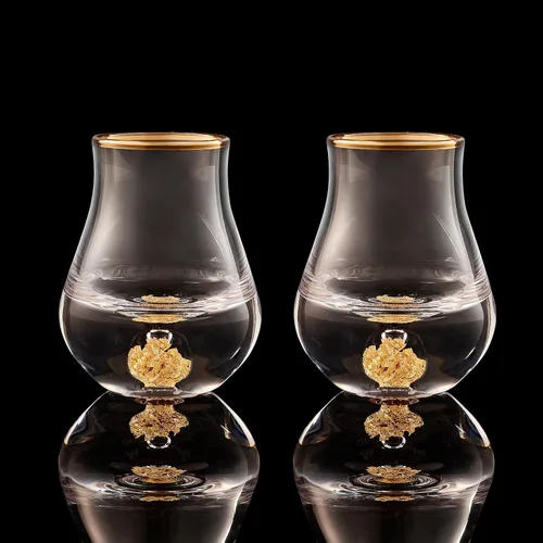 Miniatura 9 de DUJUST Vasos de chupito de diamante (1.5 onzas), juego de chupitos de cristal decorado con copos de hoja de oro de 24 quilates, vasos de chupito