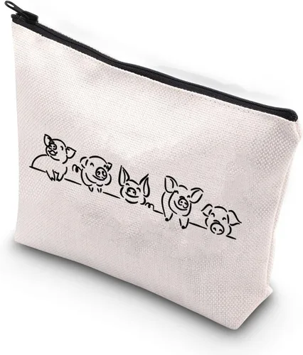 XYANFA Bolsa de maquillaje de cerdos, regalo para amantes de los animales, bolsa con cremallera, regalo para granjero de cerdos, regalos para Bolsa