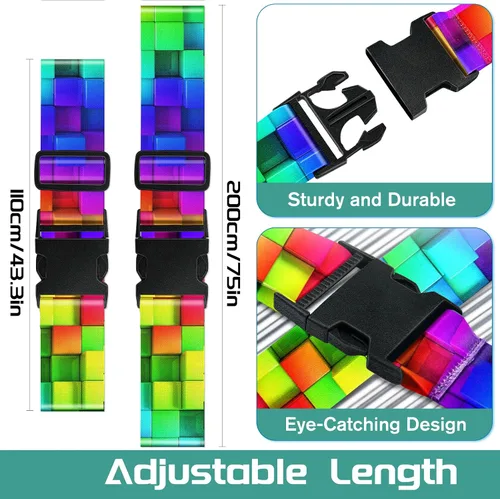Miniatura 2 de Correas de equipaje para maletas, accesorios de cinturón de viaje, identificadores de conector de equipaje, asa con hebilla, correa ajustable