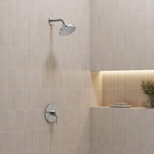 Miniatura 2 de GROHE 14468000 Concetto Kit de embellecedor de válvula de ducha con cartucho de equilibrio de presión, cromo Starlight Estrella Cromo Claro