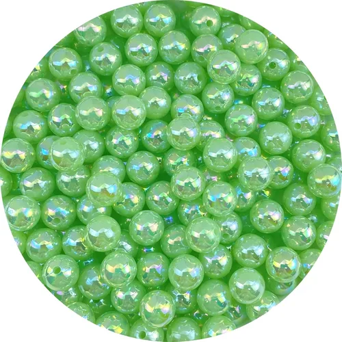Miniatura 18 de Jmassyang 200 cuentas de perlas brillantes de 0.394 pulgadas (0.394 in), color AB, redondas, de plástico, acrílico, espaciador, manualidades