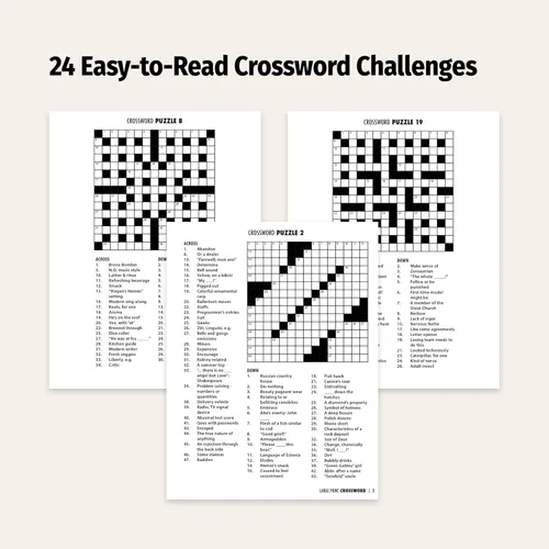 Miniatura 3 de ZOCO - 10 paquetes de regalo - Juegos de cerebro con letra grande para adultos - Cada paquete incluye (1) búsqueda de palabras, (1) crucigrama, (1)