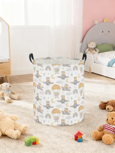 Miniatura 4 de Cesta de lavandería para niños, cesta de lavandería de animales, cestas de almacenamiento plegables para decoración del hogar, oficina, organizador