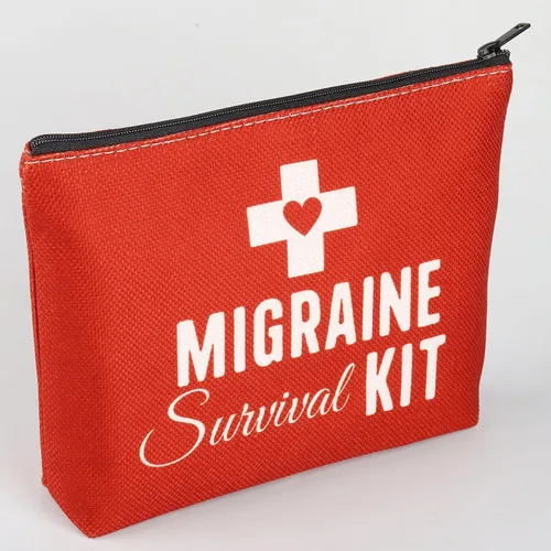 Miniatura 2 de BWWKTOP Kit de supervivencia de migraña, regalos para guerreros de migraña, bolsas de concienciación sobre migraña, regalos para combatientes
