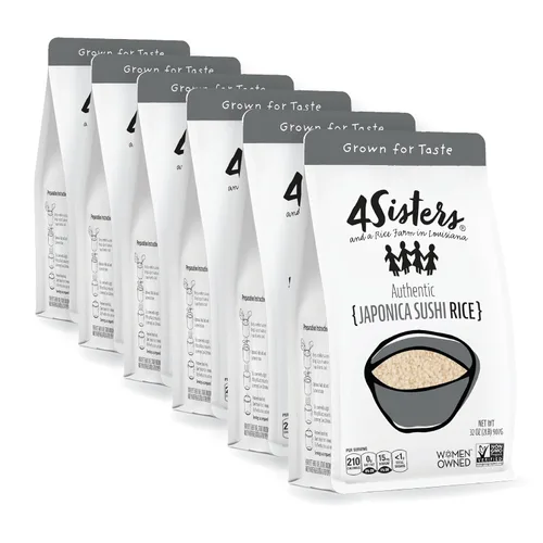 Miniatura 10 de 4Sisters - Auténtico arroz japonés de sushi de grano corto - Cultivado de forma sostenible - Propiedad de mujeres - De la granja a la mesa - 2 libras