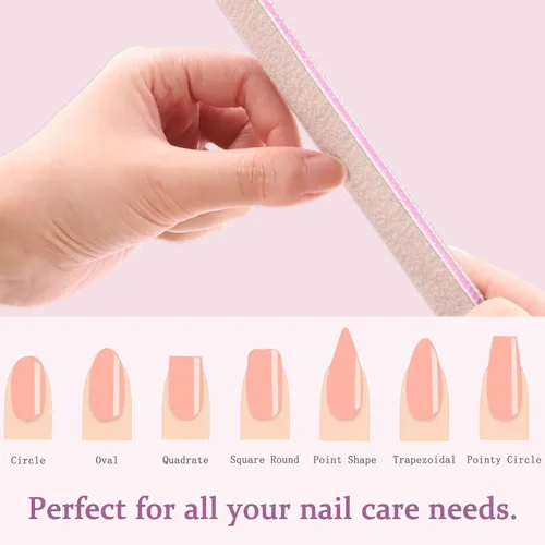 Miniatura 6 de HeeYaa Lima de uñas, 12 unidades, profesional, reutilizable, grano 100/180, de doble cara, lavable, herramientas de manicura para extensión de uñas