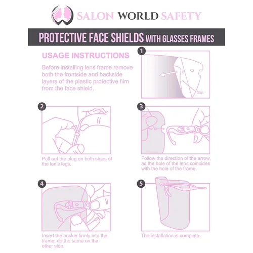 Miniatura 6 de TCP Global Salon World - Protectores faciales completos con marcos de gafas (paquete de 10), ultra transparentes para proteger los ojos, la nariz