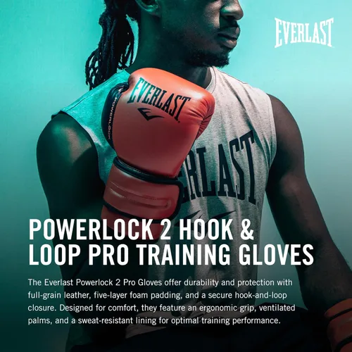 Miniatura 2 de Everlast Powerlock 2 Guantes de Boxeo con Cierre de Velcro Guantes de Entrenamiento de Combate Cierre de Velcro con Soporte Duradero para Mano