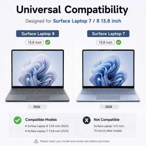 Miniatura 2 de Megoo - Protector de pantalla para laptop Microsoft Surface 8/7 de 13.8 pulgadas (2026/2024), película protectora de vidrio templado ArmorShield
