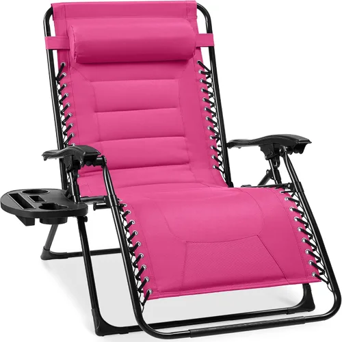 Miniatura 9 de Best Choice Products Silla acolchada de gravedad cero de gran tamaño, reclinable plegable para patio al aire libre, tumbona antigravedad XL