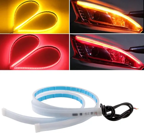 YM E-Bright Tira de luz LED DRL para coche, SUV, motocicleta, tira LED para circulación diurna, señal de giro, luz de freno, cola secuencial, cambio