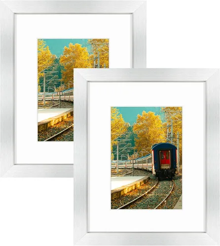 Miniatura 86 de Golden State Art, Portarretratos de 8 x 10 pulgadas con paspartú para fotos de 5 x 7 pulgadas - Vidrio de alta definición para montaje en pared o 1