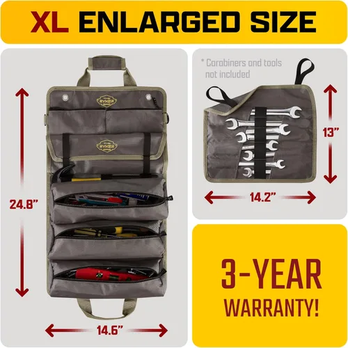 Miniatura 3 de The Ryker Bag PRO - Bolsa oficial organizadora de herramientas con 4 bolsas desmontables y organizador de llaves, para mecánico, motocicletas Bolsa