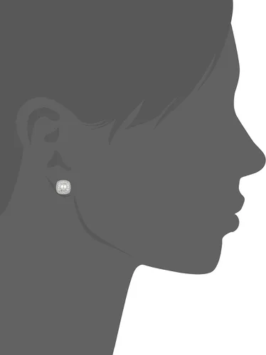 Miniatura 2 de Tienda Collection Sterling Silver Cushion Cut Birthstone and Created White Sapphire Halo Stud Earrings