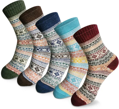 MORECOO Calcetines de invierno para mujer, caja de regalo, tamaño libre, lana gruesa, suave, cálidos, calcetines casuales para mujer, calcetines de