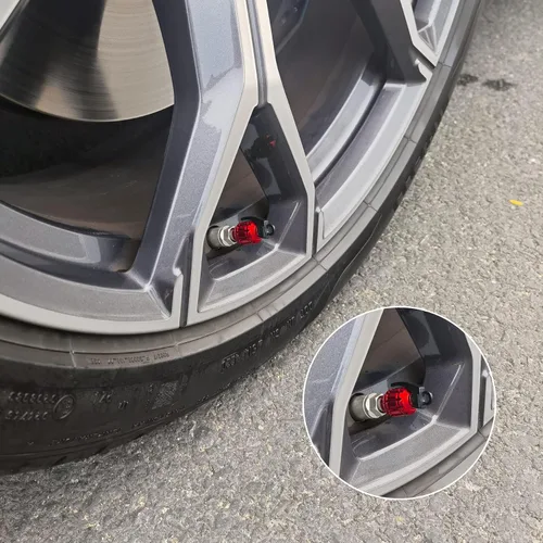 Miniatura 4 de SINGARO Tapón de válvula de neumático de aluminio, impermeable y a prueba de polvo, accesorios universales para SUV, automóvil, bicicleta y Rojo1