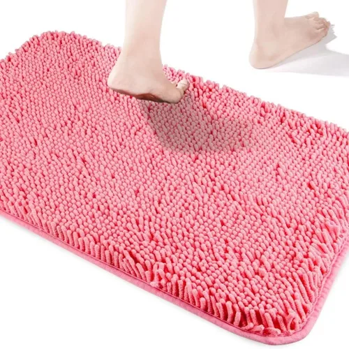 Miniatura 144 de Yeaban Alfombra de pasillo de baño de 24 x 72 pulgadas, antideslizante, alfombra de baño larga de felpilla gruesa, absorbente y lavable, alfombra