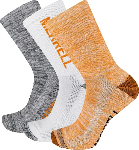 Merrell Calcetines acolchados ligeros reciclados para hombre y mujer, paquete de 3 pares, soporte de arco de senderismo Repreve