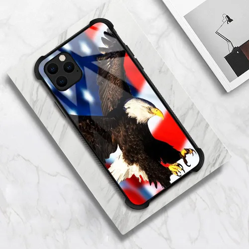 Miniatura 5 de Funda compatible con iPhone 13 Pro Max, fundas para niñas y mujeres, bandera estadounidense águila