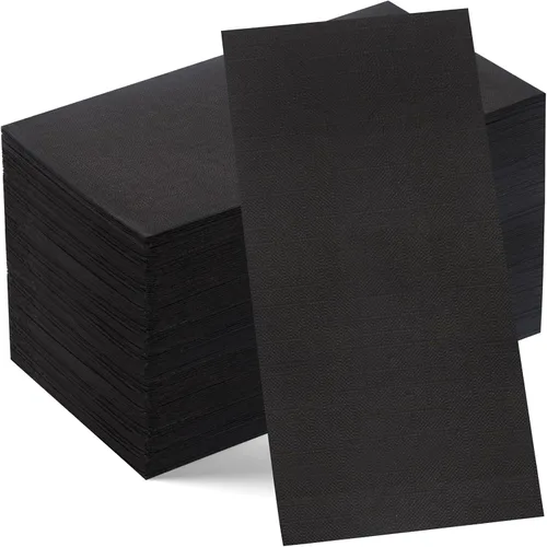 WDF Paquete de 150 servilletas de papel negro – Servilletas negras desechables de alta calidad, suaves y absorbentes, para Año Nuevo, boda,