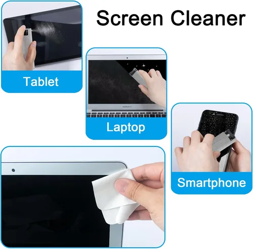 Miniatura 4 de Espray limpiador de pantalla para pantalla táctil, kit de limpieza walrfid para teléfono inteligente electrónico TV, portátil, tableta, PC, Gris