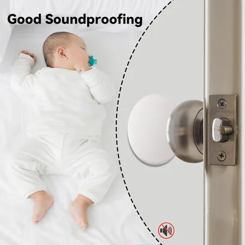 Miniatura 5 de JULBEAR Tope de Puerta Protector de Pared, 12 Piezas Topes de Perilla de Puerta Protector de Pared con Fuerte Adhesivo Trasero, Silencioso, Absorbe