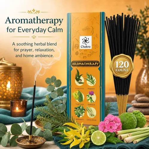 Miniatura 3 de Paquete de regalo de incienso de aromaterapia – 120 varillas naturales (6 cajas) – Relajante, alivio del estrés, meditación, refrescante