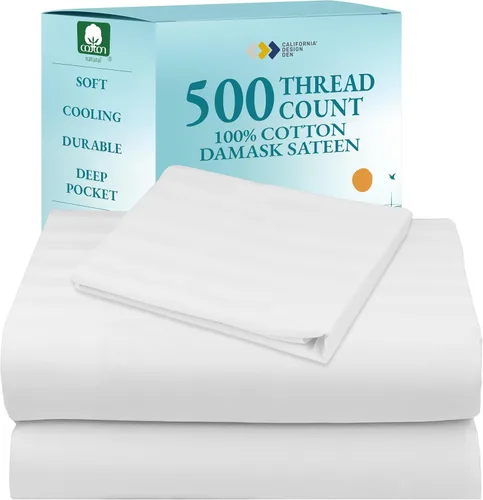Miniatura 40 de Sábanas de algodón tamaño King dividido para cama ajustable, satén de algodón 100% con 500 hilos, ajuste ceñido, juego con sábanas bajeras Twin-XL