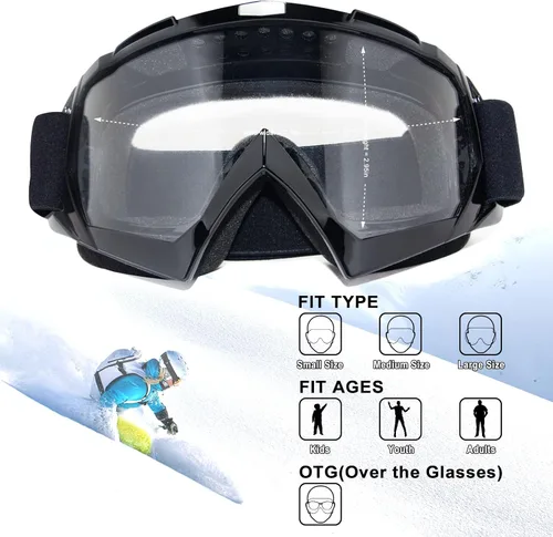Miniatura 5 de Gafas de motocross - Gafas para motocicleta de tierra para hombres, mujeres y jóvenes - MX para todoterreno, conducción en pistas y carreras