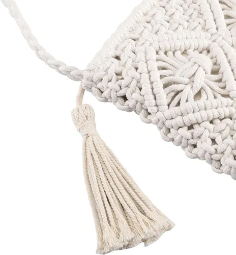 Miniatura 6 de CHIC DIARY Bolso de mano de paja para mujer, bolso de paja bohemio para verano, playa, tejido, sobre cartera de muñeca