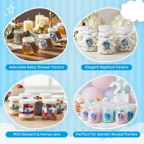 Miniatura 5 de Tanlade 1 pieza de recuerdos de baby shower para invitados, mini botellas de leche de vidrio con tapas, regalos de fiesta de baby shower