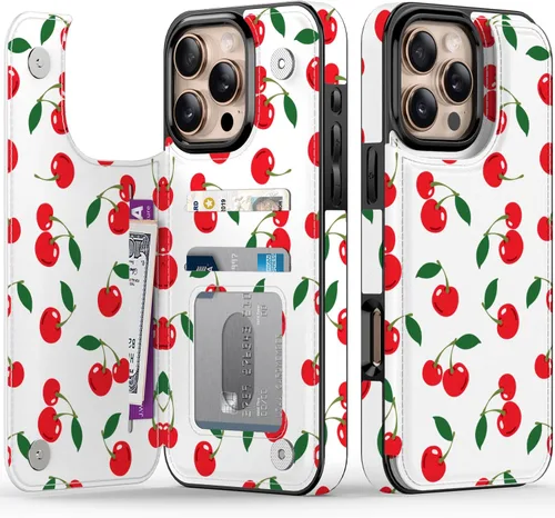 Miniatura 107 de FUNMIKO Funda tipo cartera para iPhone 13 con tarjetero, bloqueo RFID, protección de grado militar y obras de arte impresas con rayos UV, cierre