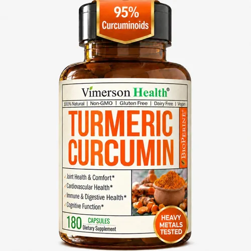 Miniatura 9 de Suplemento dietario a base de cúrcuma y curcumina con bioperine para aliviar del dolor en las articulaciones, con efecto antinflamatorio