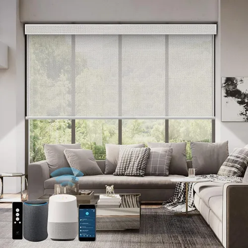 Miniatura 61 de SmartWings Persianas Motorizadas con Filtro de Luz, Compatible con Matter Thread Homekit Z-Wave Alexa Google, Persianas con 70% de Opacidad Safari