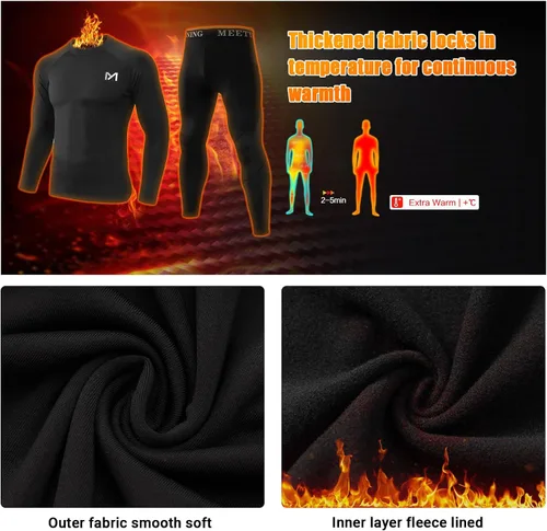 Miniatura 2 de Conjunto de ropa interior térmica para hombre y hombre, capa base larga