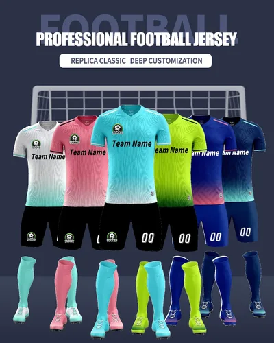 Miniatura 6 de Camiseta de fútbol personalizada con corto, adultos, niños, número de nombre personalizado, traje de equipo, uniforme de fútbol personalizado