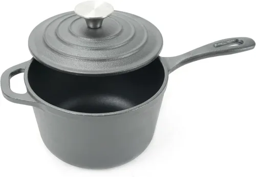 Miniatura 3 de HAWOK Mini cacerola de hierro fundido de 1 cuarto de galón, 5.5 pulgadas con tapa, pre-sazonada