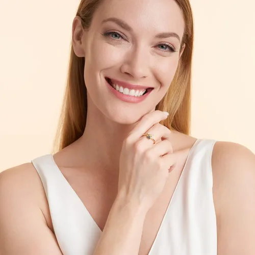 Miniatura 4 de SCAMPER & CO Regalos para el día de San Valentín para ella, anillo de plata de ley Bulldog francés para mujer, chapado en oro amarillo de 18