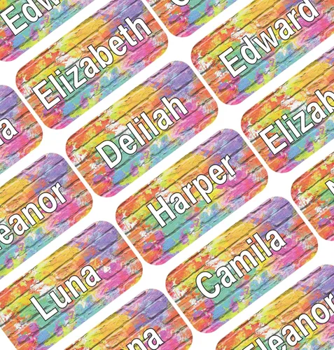 Miniatura 47 de Etiquetas de Nombre Personalizadas para Niños – 60 Etiquetas Impermeables de Pelar y Pegar para Ropa, Cajas de Almuerzo, Botellas de Agua, Bolsas