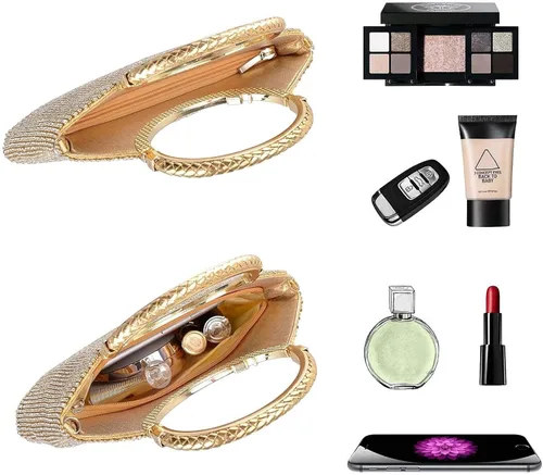 Miniatura 5 de LIFEWISH Bolsos de noche con diamantes de imitación de cristal para mujer bolsos de mano brillantes para graduación cóctel fiesta boda