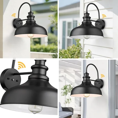 Miniatura 8 de Bestshared Luz de granero estilo casa de campo con sensor de atardecer a amanecer, aplique de pared al aire libre, farol de pared al aire libre