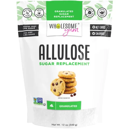 Wholesome Yum Edulcorante de alulosa – Sustituto natural del azúcar granulado – Keto, sin OMG, cero carbohidratos, cero calorías, sin azúcar, sin
