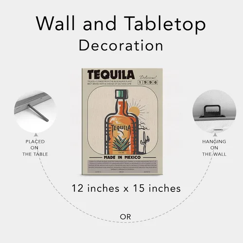 Miniatura 6 de Divertida impresión en lienzo de cóctel para decoración de pared de tequila, 12 x 15 pulgadas, decoración moderna para el hogar, cocina, bar